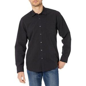 Amazon Essentials Men's Regular-Fit Long-Sleeve Casual Poplin Shirt Black XL